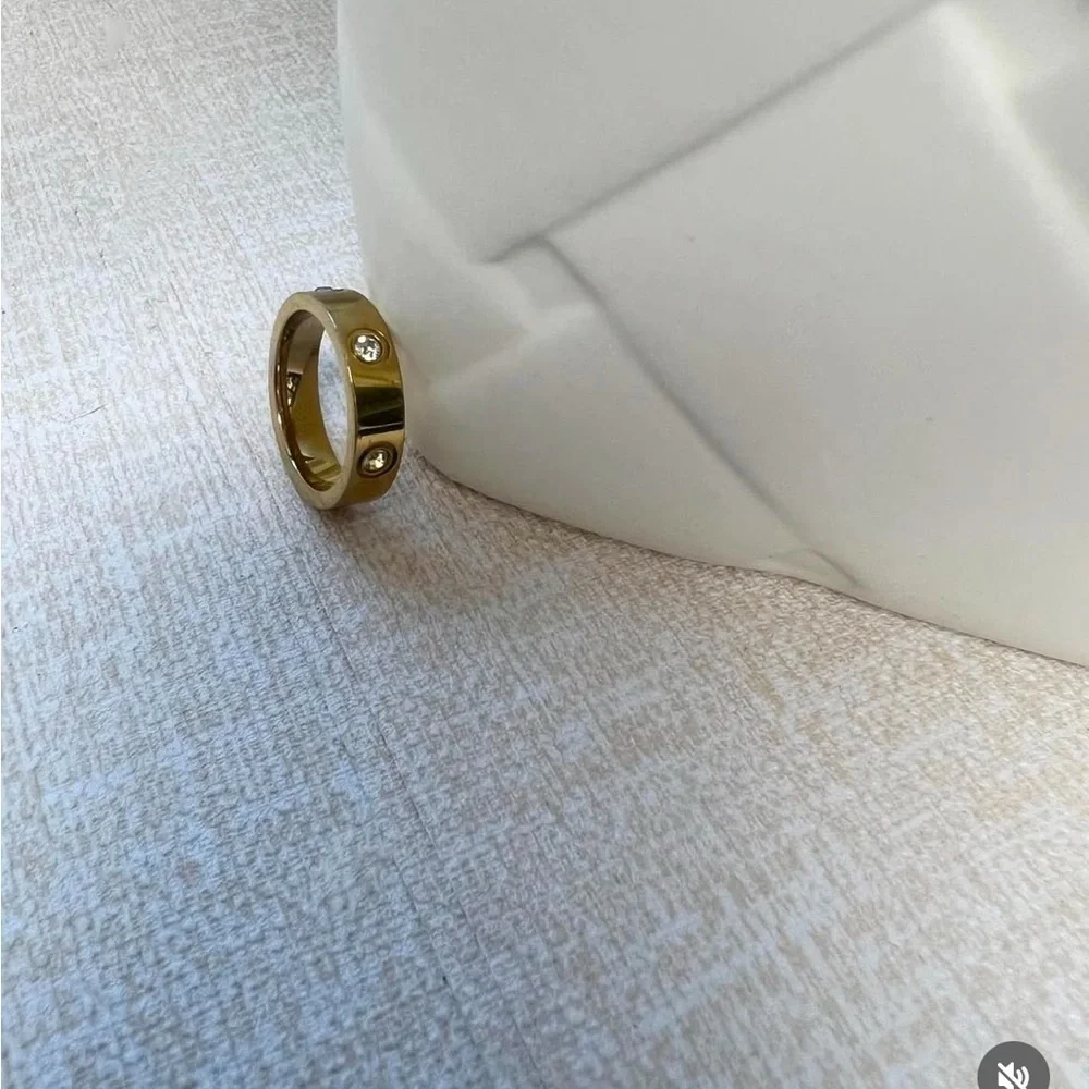 Gold Ring with Silver Accents